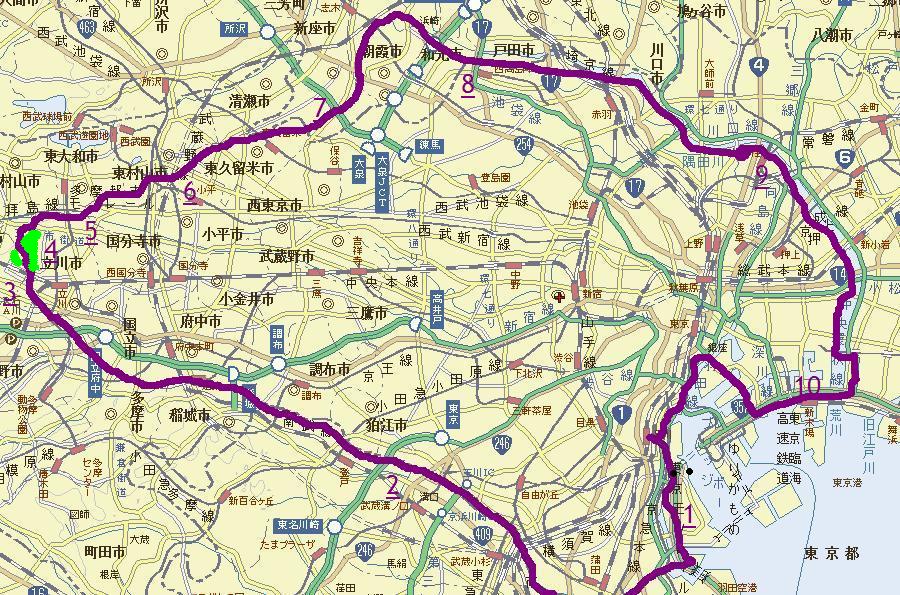 map of ride around tokyo