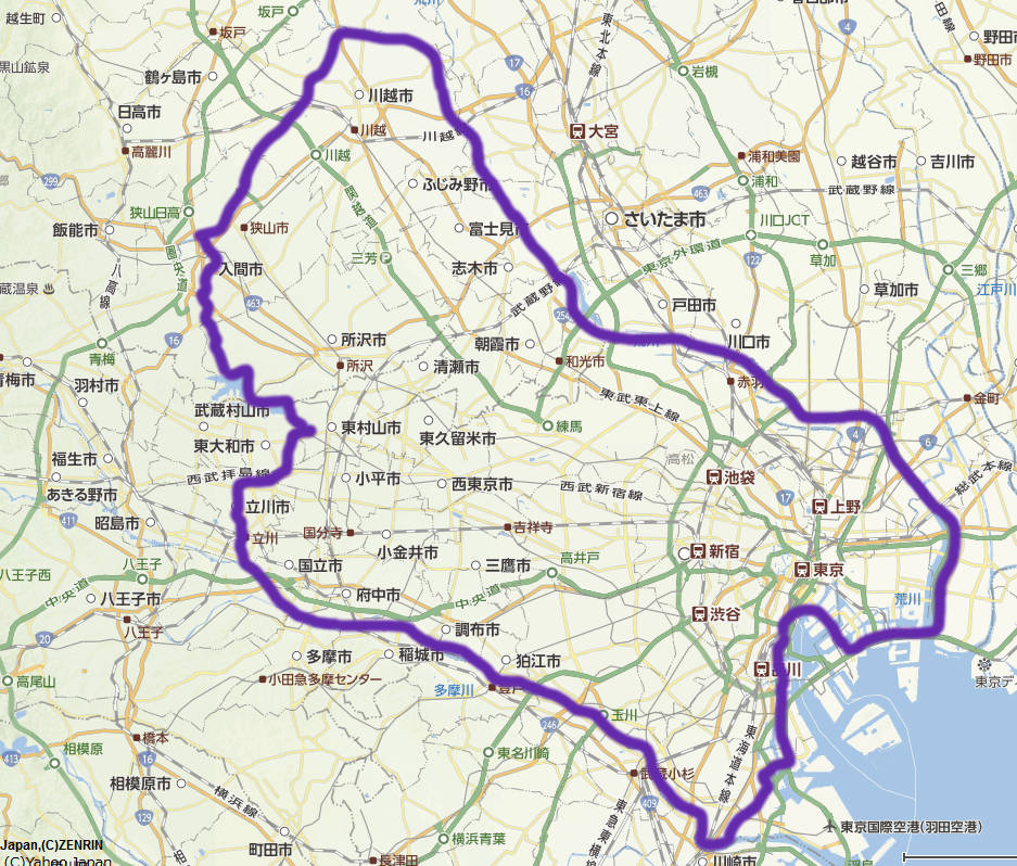 map of ride around tokyo - V2